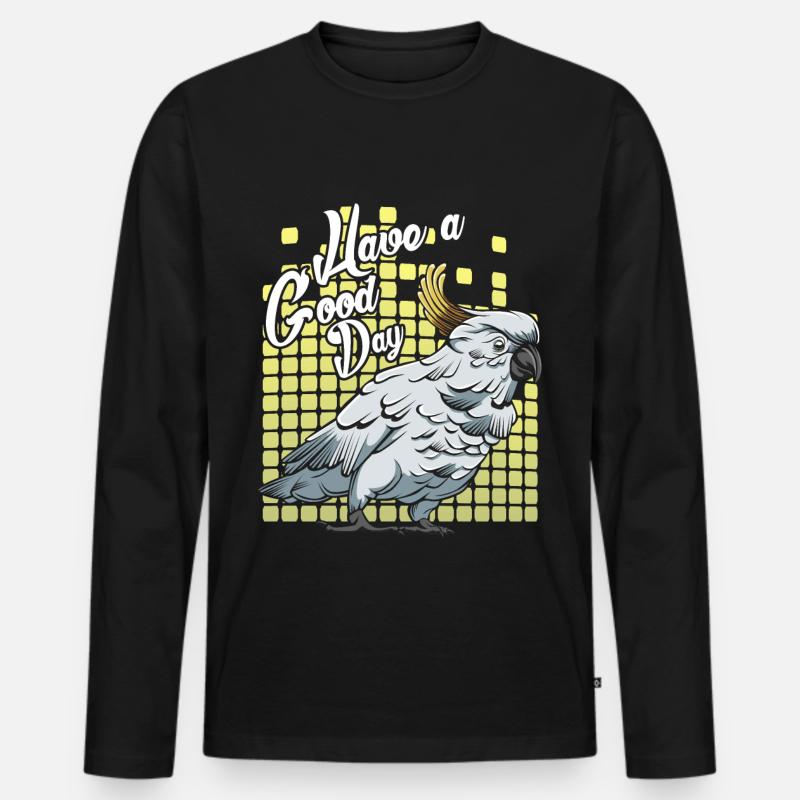 Kakadu - Männer Premium Bio Langarmshirt - Schwarz