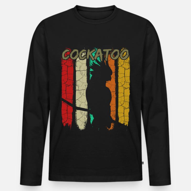 Kakadu - Männer Premium Bio Langarmshirt - Schwarz