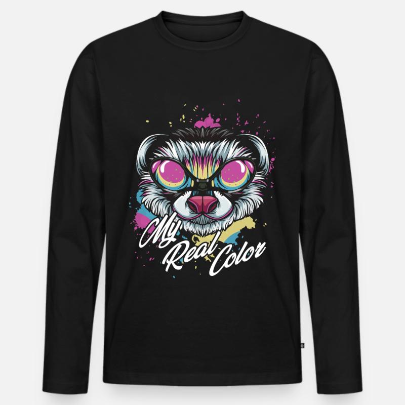 Frettchen - Männer Premium Bio Langarmshirt - Schwarz