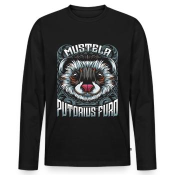 Frettchen - Männer Premium Bio Langarmshirt - Schwarz - Vorne - Nico (187cm)