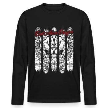 Dragon chinois - T-shirt manches longues Premium bio Homme - noir - Devant - Nico (187cm)