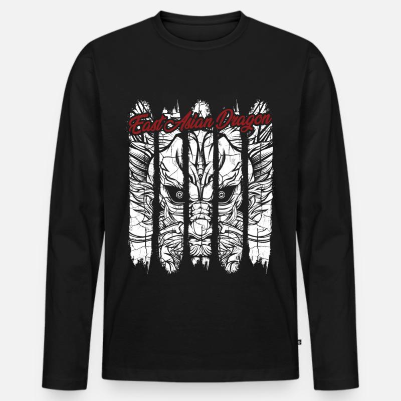 Chinesischer Drache - Männer Premium Bio Langarmshirt - Schwarz