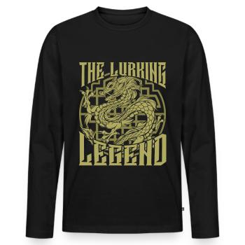 Dragon chinois - T-shirt manches longues Premium bio Homme - noir - Devant - Nico (187cm)