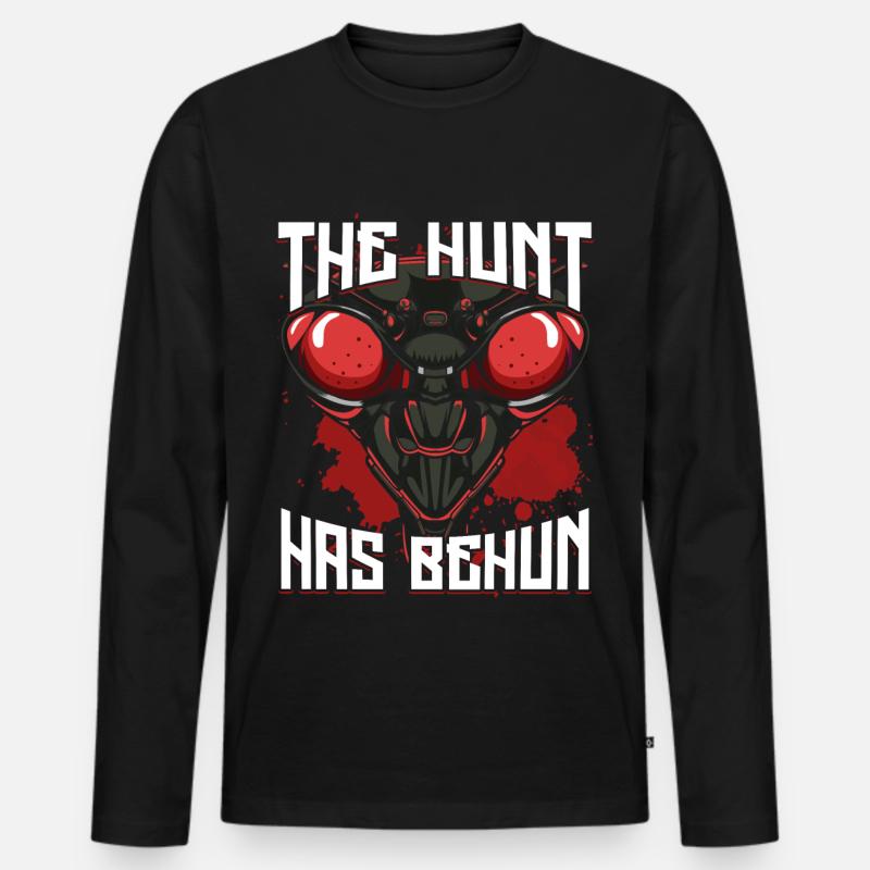 Gottesanbeterin - Männer Premium Bio Langarmshirt - Schwarz
