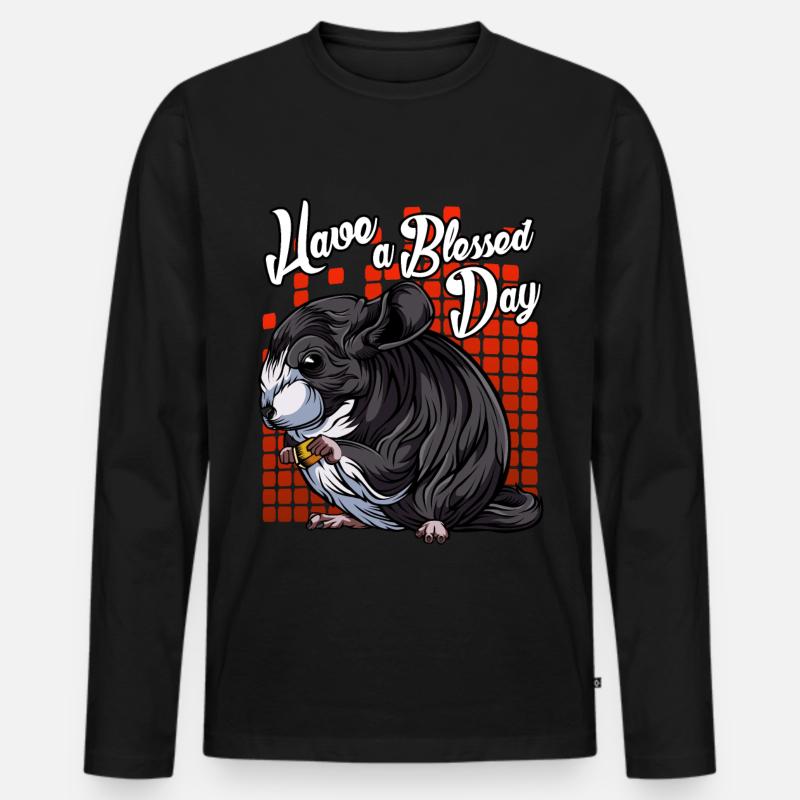 Modern Chinchilla | Waldtier Waldbewohner Geschenk - Männer Premium Bio Langarmshirt - Schwarz