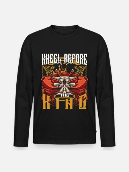 Krabbe - Männer Premium Bio Langarmshirt - Schwarz
