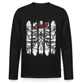Krabbe - Männer Premium Bio Langarmshirt - Schwarz - Vorne - Nico (187cm)