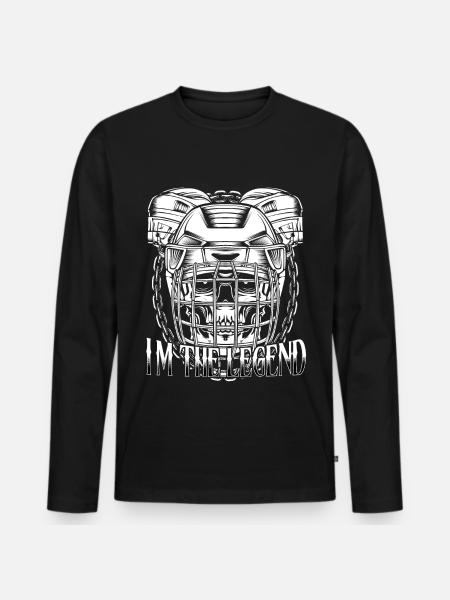 Eishockey - Männer Premium Bio Langarmshirt - Schwarz