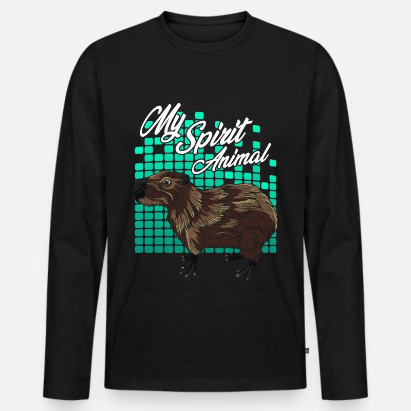 Capybara - Männer Premium Bio Langarmshirt - Schwarz