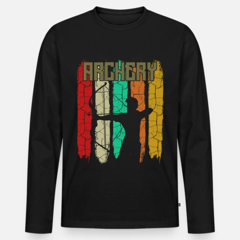 Bogenschütze - Männer Premium Bio Langarmshirt - Schwarz