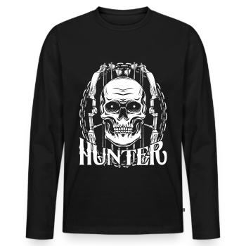 archer - T-shirt manches longues Premium bio Homme - noir - Devant - Nico (187cm)