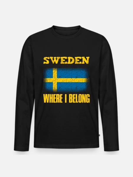 Sweden - Men's Premium Organic Long Sleeve Shirt - black