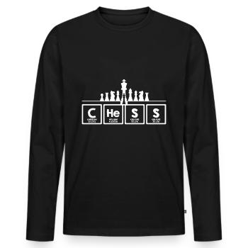 scacchi - Maglia a manica lunga ecologica premium da uomo - nero - Fronte - Nico (187cm)