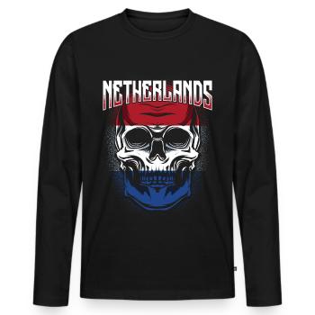 Netherlands - Men's Premium Organic Long Sleeve Shirt - black - Front - Nico (187cm)