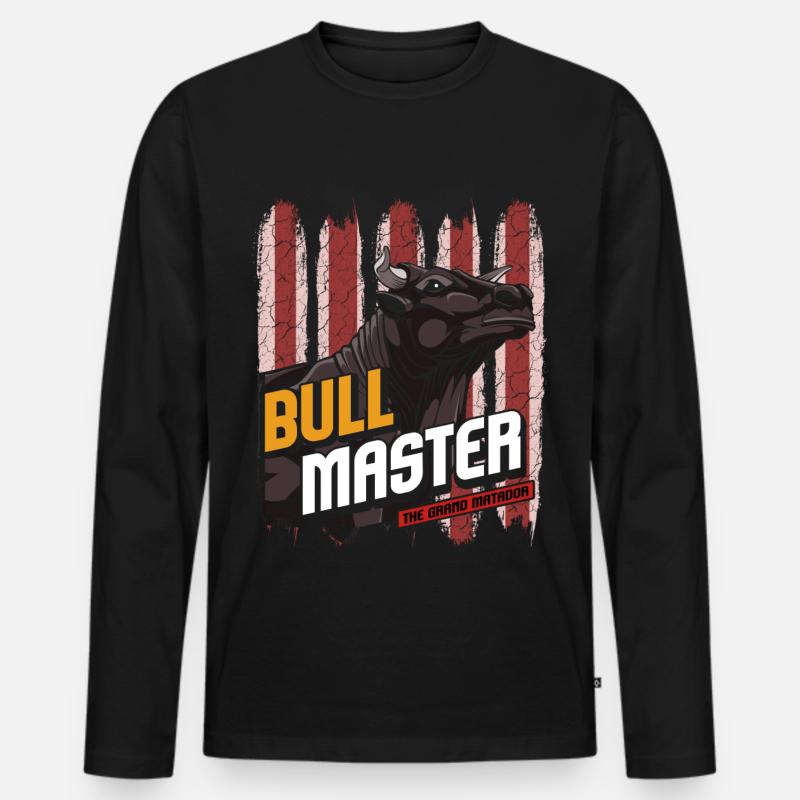 bull - Men's Premium Organic Long Sleeve Shirt - black
