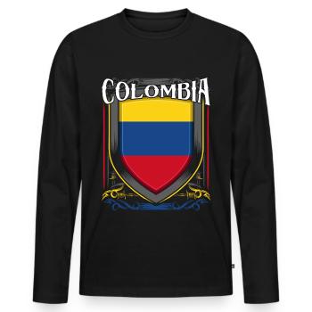 Colombie - T-shirt manches longues Premium bio Homme - noir - Devant - Nico (187cm)