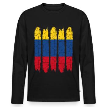 Kolumbien - Männer Premium Bio Langarmshirt - Schwarz - Vorne - Nico (187cm)