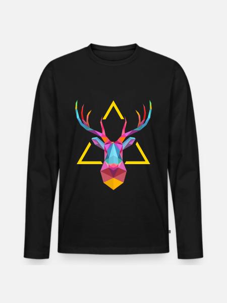 antler - Men's Premium Organic Long Sleeve Shirt - black