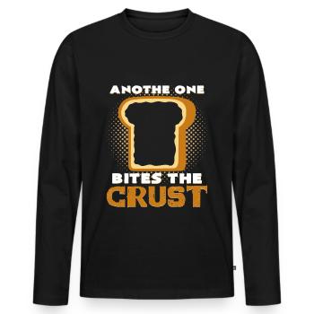 Toasted bread pun - Men's Premium Organic Long Sleeve Shirt - black - Front - Nico (187cm)