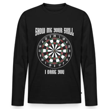 jeu de fléchettes - T-shirt manches longues Premium bio Homme - noir - Devant - Nico (187cm)