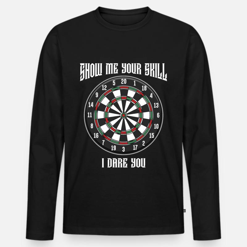 Dart - Männer Premium Bio Langarmshirt - Schwarz