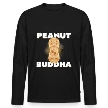 peanut butter - Men's Premium Organic Long Sleeve Shirt - black - Front - Nico (187cm)