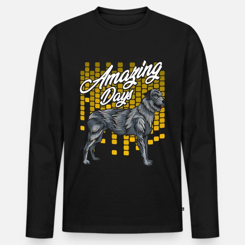 Irischer Wolfshund - Männer Premium Bio Langarmshirt - Schwarz