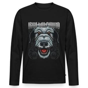 Irischer Wolfshund - Männer Premium Bio Langarmshirt - Schwarz - Vorne - Nico (187cm)