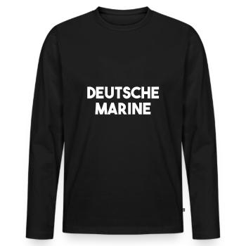 Deutsche Marine weiß Militär - Männer Premium Bio Langarmshirt - Schwarz - Vorne - Nico (187cm)