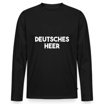 German army - Men's Premium Organic Long Sleeve Shirt - black - Front - Nico (187cm)