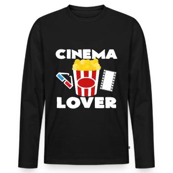 cinéma - T-shirt manches longues Premium bio Homme - noir - Devant - Nico (187cm)