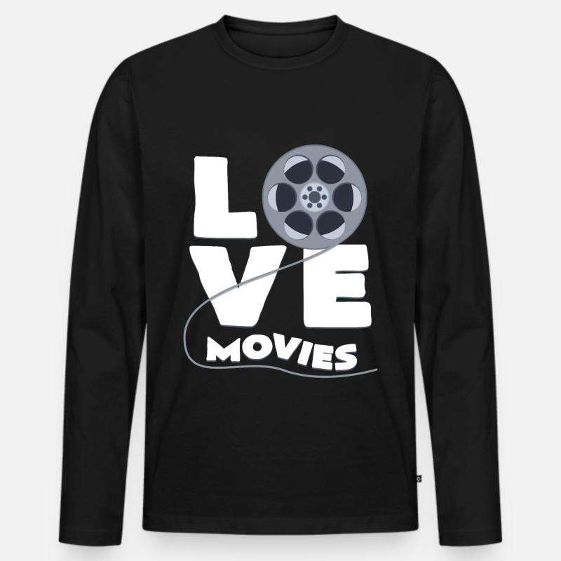 Kino - Männer Premium Bio Langarmshirt - Schwarz