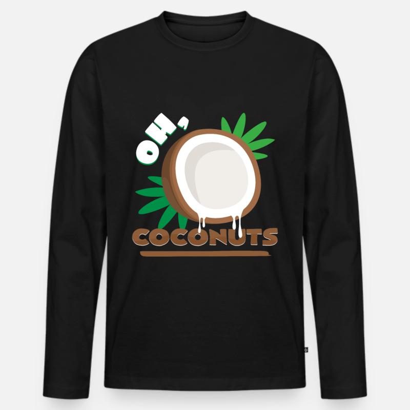 Kokosnuss - Männer Premium Bio Langarmshirt - Schwarz