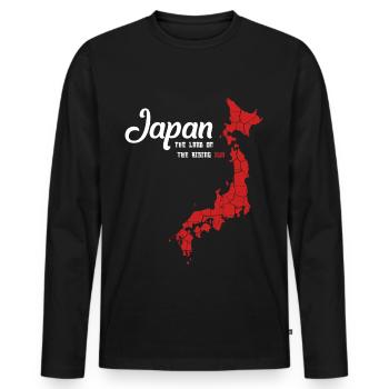 Japan - Men's Premium Organic Long Sleeve Shirt - black - Front - Nico (187cm)