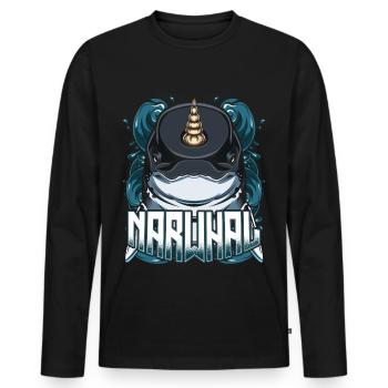 Narwals - Männer Premium Bio Langarmshirt - Schwarz - Vorne - Nico (187cm)