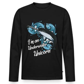 Narwals - Männer Premium Bio Langarmshirt - Schwarz - Vorne - Nico (187cm)