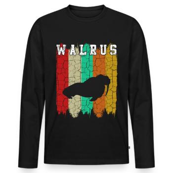 morse - T-shirt manches longues Premium bio Homme - noir - Devant - Nico (187cm)