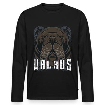 morse - T-shirt manches longues Premium bio Homme - noir - Devant - Nico (187cm)