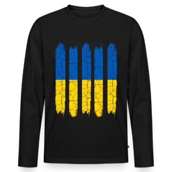 Ukraine - Men's Premium Organic Long Sleeve Shirt - black - Front - Nico (187cm)
