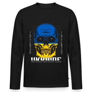 Ukraine - Men's Premium Organic Long Sleeve Shirt - black - Front - Nico (187cm)