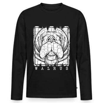morse - T-shirt manches longues Premium bio Homme - noir - Devant - Nico (187cm)