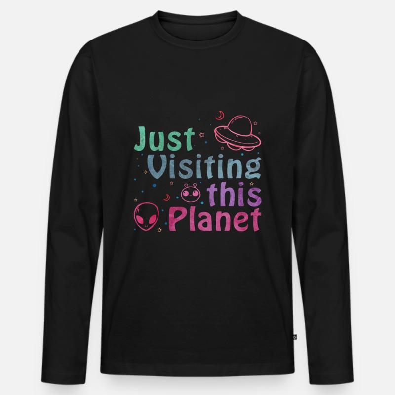 Alien - Männer Premium Bio Langarmshirt - Schwarz