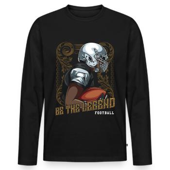 football - T-shirt manches longues Premium bio Homme - noir - Devant - Nico (187cm)