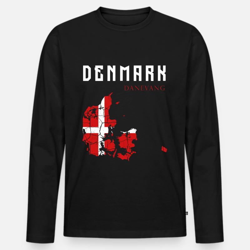 Dänemark - Männer Premium Bio Langarmshirt - Schwarz