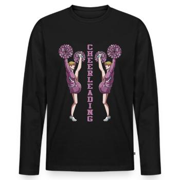 Cheerleading - Männer Premium Bio Langarmshirt - Schwarz - Vorne - Nico (187cm)