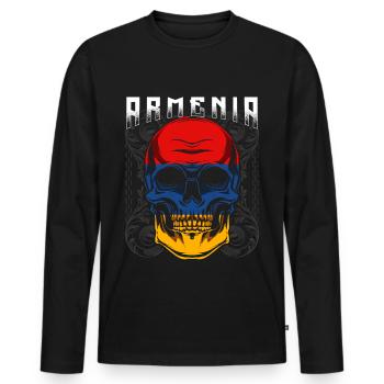 Armenia - Men's Premium Organic Long Sleeve Shirt - black - Front - Nico (187cm)