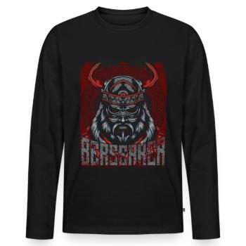 Wikinger - Männer Premium Bio Langarmshirt - Schwarz - Vorne - Nico (187cm)