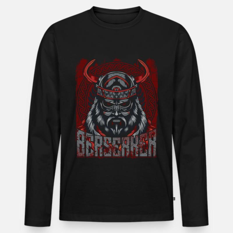 Wikinger - Männer Premium Bio Langarmshirt - Schwarz