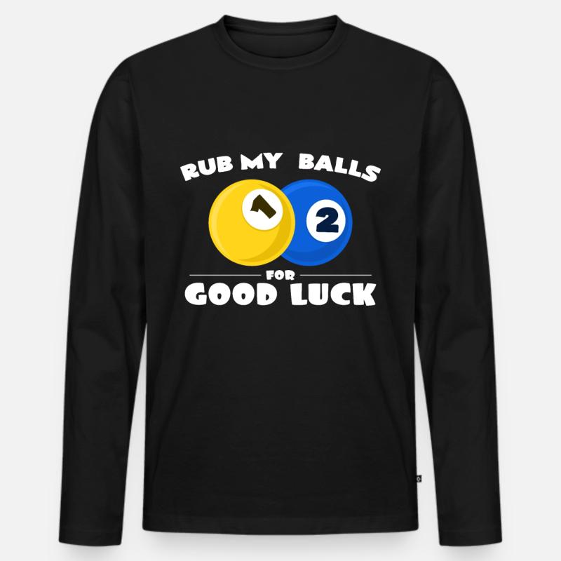 Billard - Männer Premium Bio Langarmshirt - Schwarz