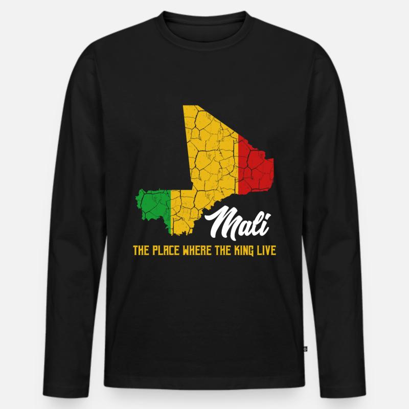 Mali - Männer Premium Bio Langarmshirt - Schwarz